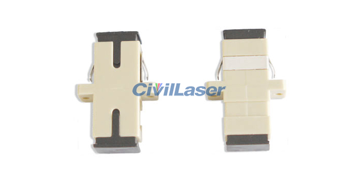 Multimode Singal Core Fiber Optic Adapter SC Beige Plastic Flange